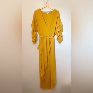 Asos Club L London plus ruched detail maxi/high low dress